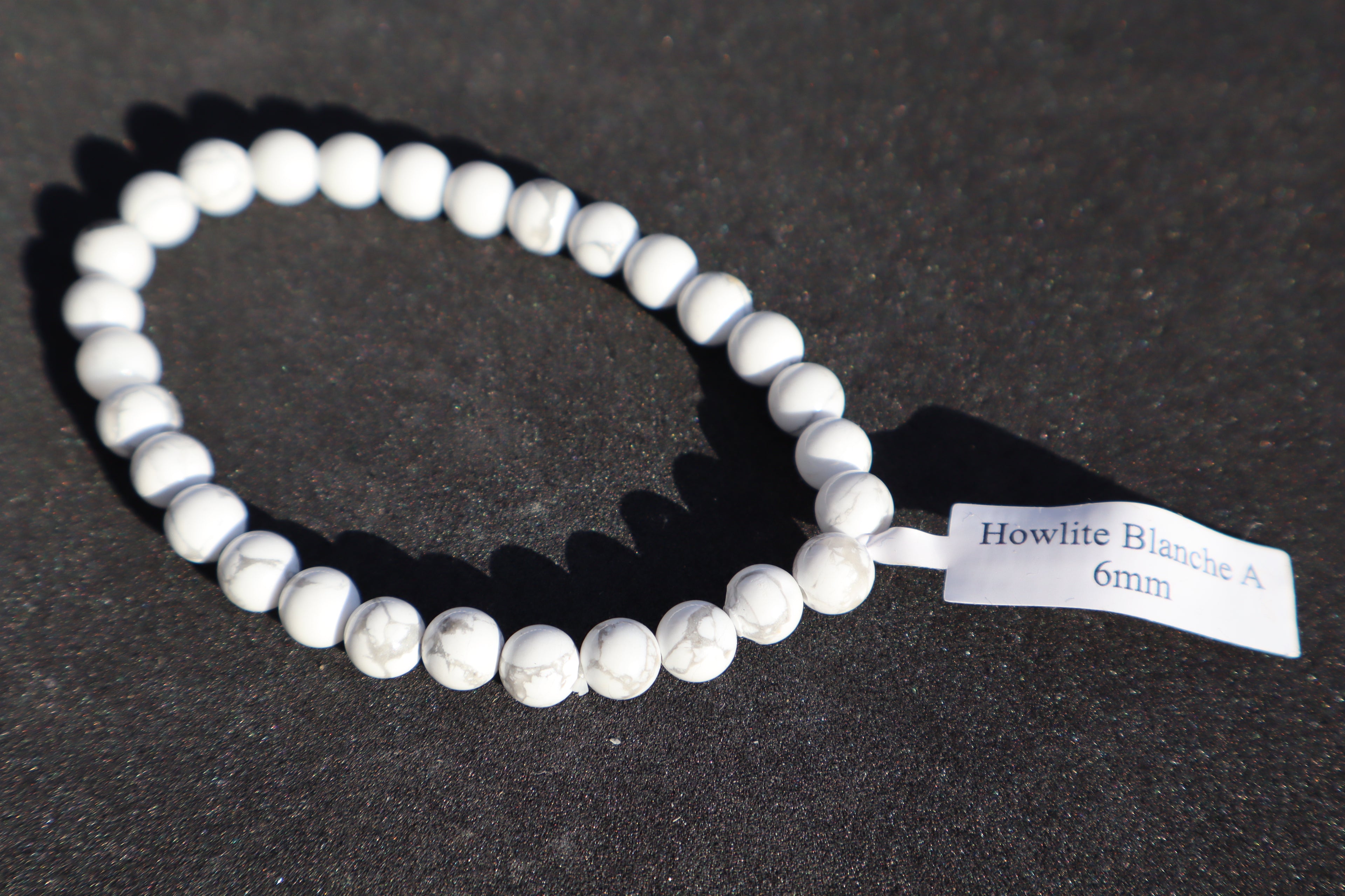Bracelet Howlite blanche 6mm