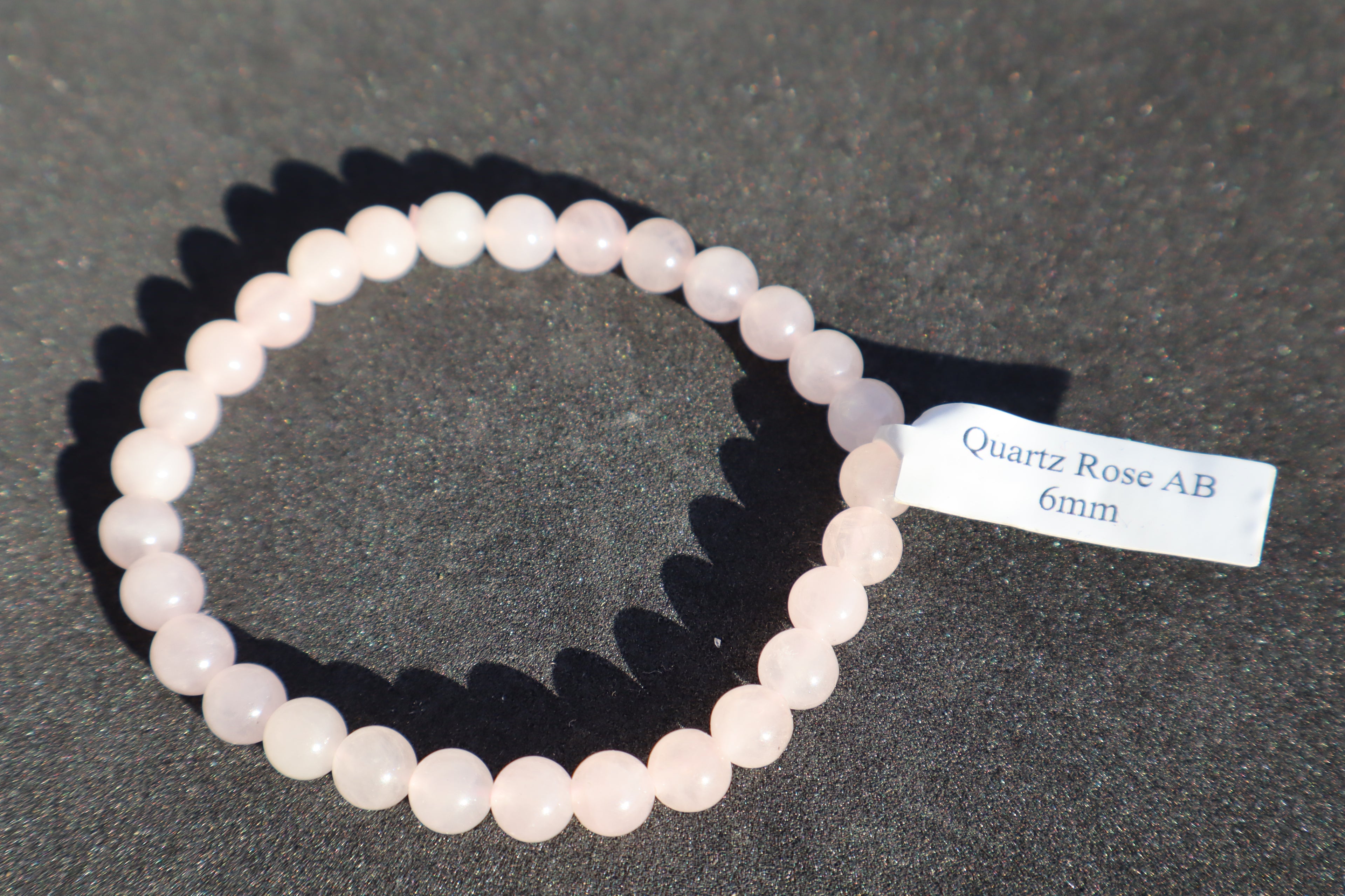 Bracelet Quartz rose 6mm