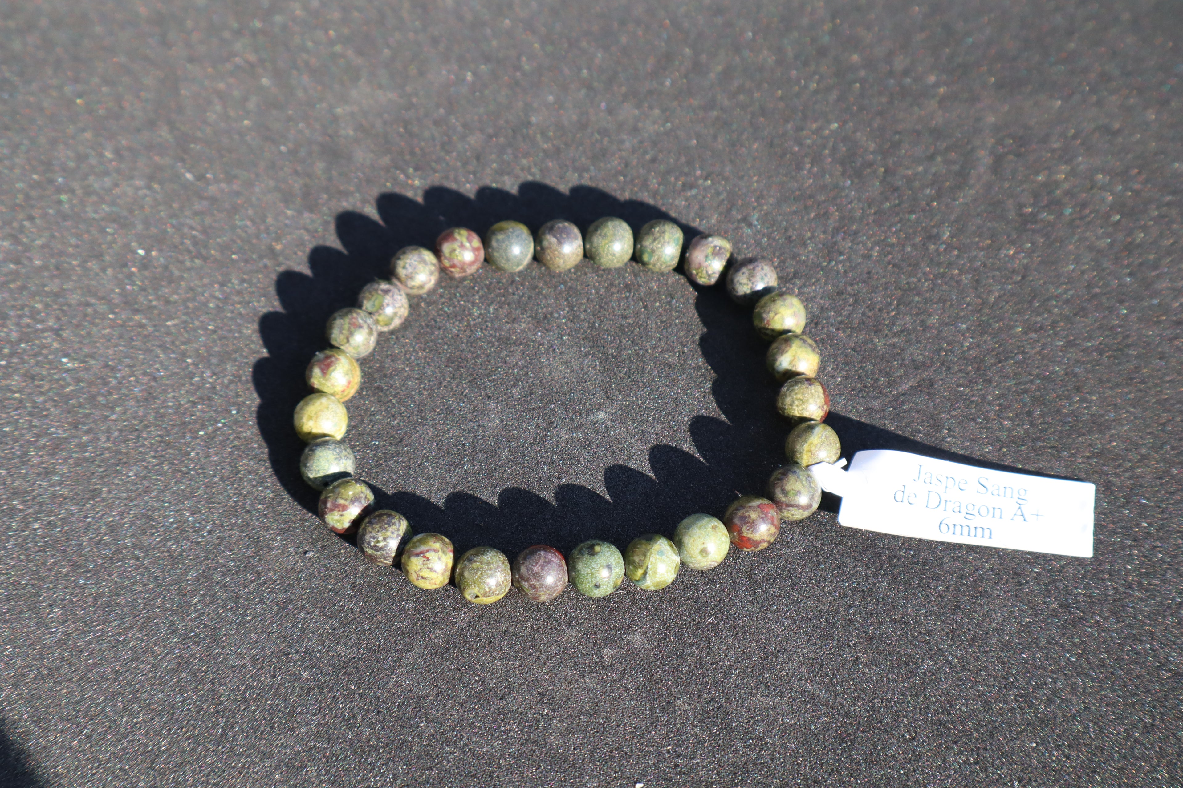 Bracelet Jaspe sang de dragon 6mm