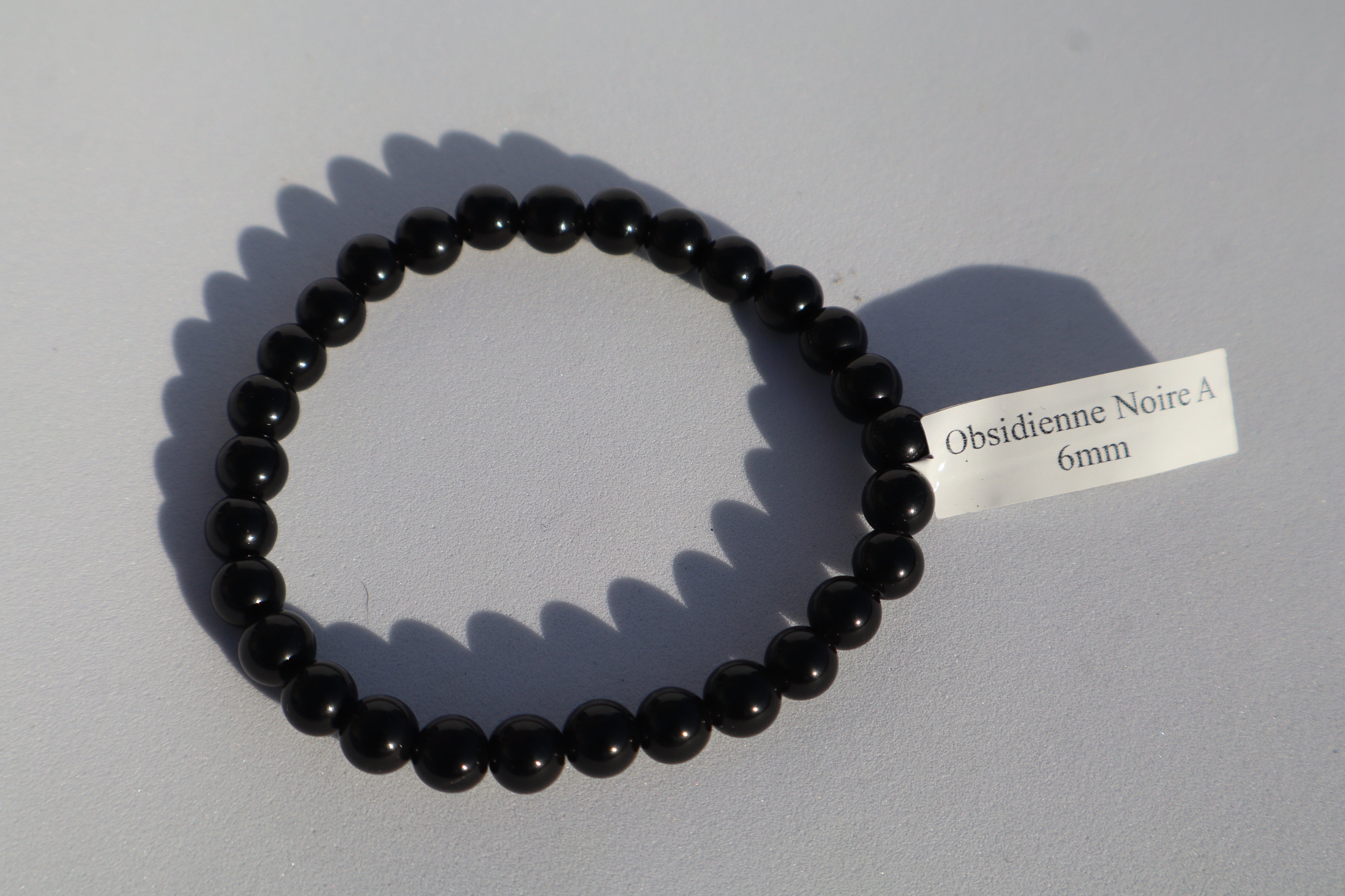 Bracelet Obsidienne noire 6mm